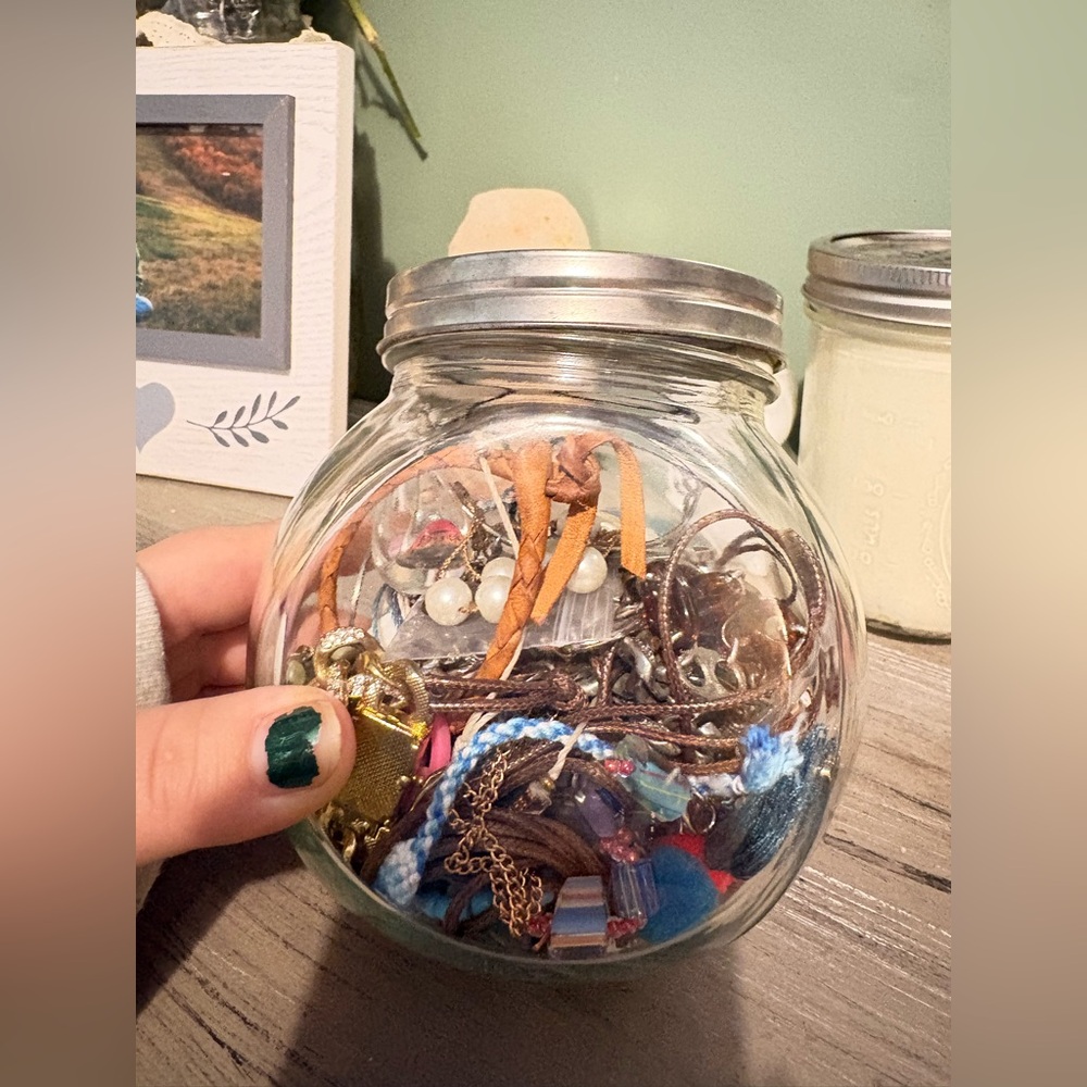 Jar of jewelry
